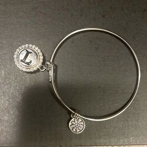 Silver Charm Bracelet w/letter L